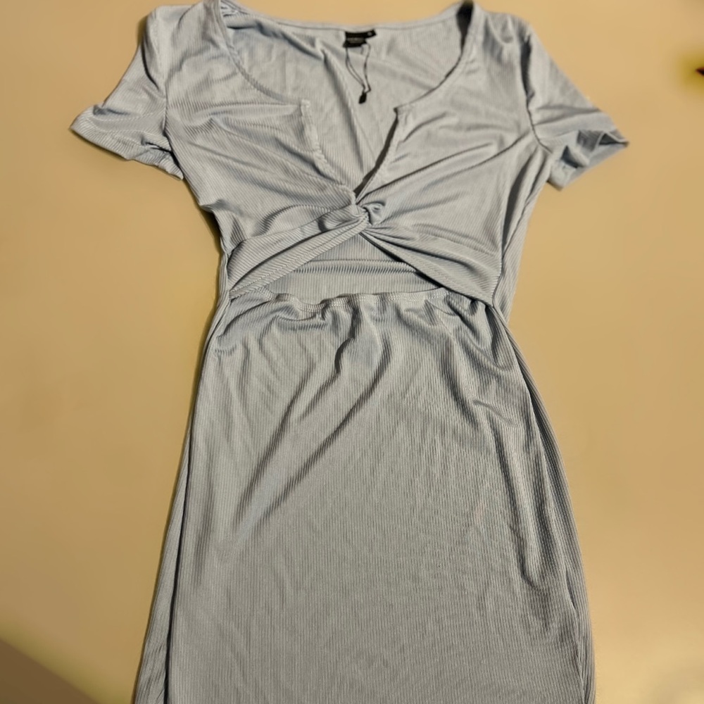 shein blue bodycon dress